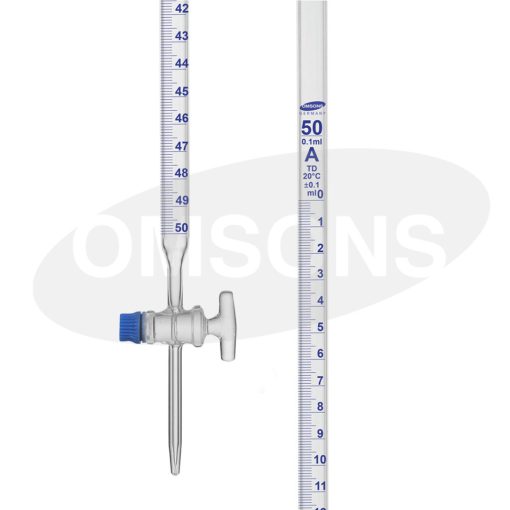 OMSONS - Bình nghiệm lỗ thẳng với van thủy tinh ren xoáy loại B 3